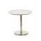19" x 20" Silver Metal Geometric Pedestal Accent with White Marble Tabletop